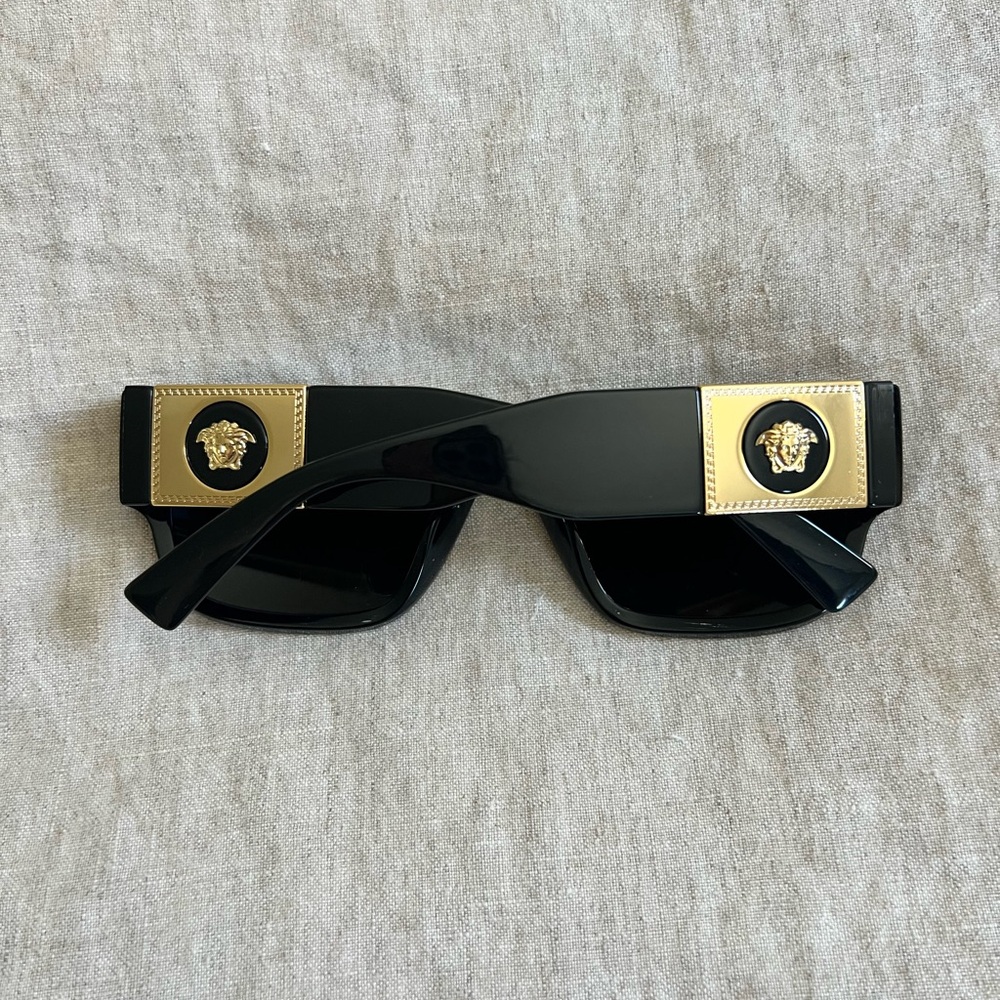 Versace Black Sunglasses with Gold Detail